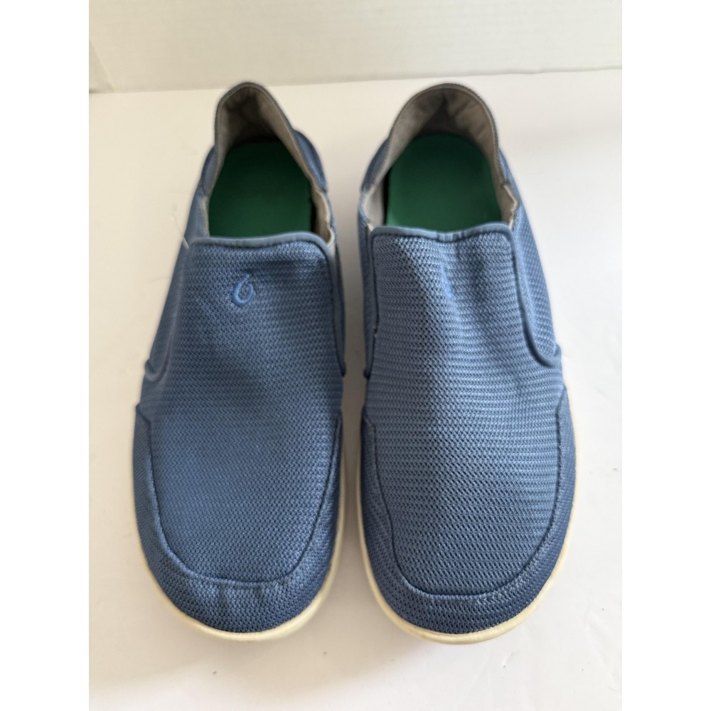 OluKai Slip-On Slippers Mens Size‎ 9 Blue Fabric Comfort House Shoe Casual